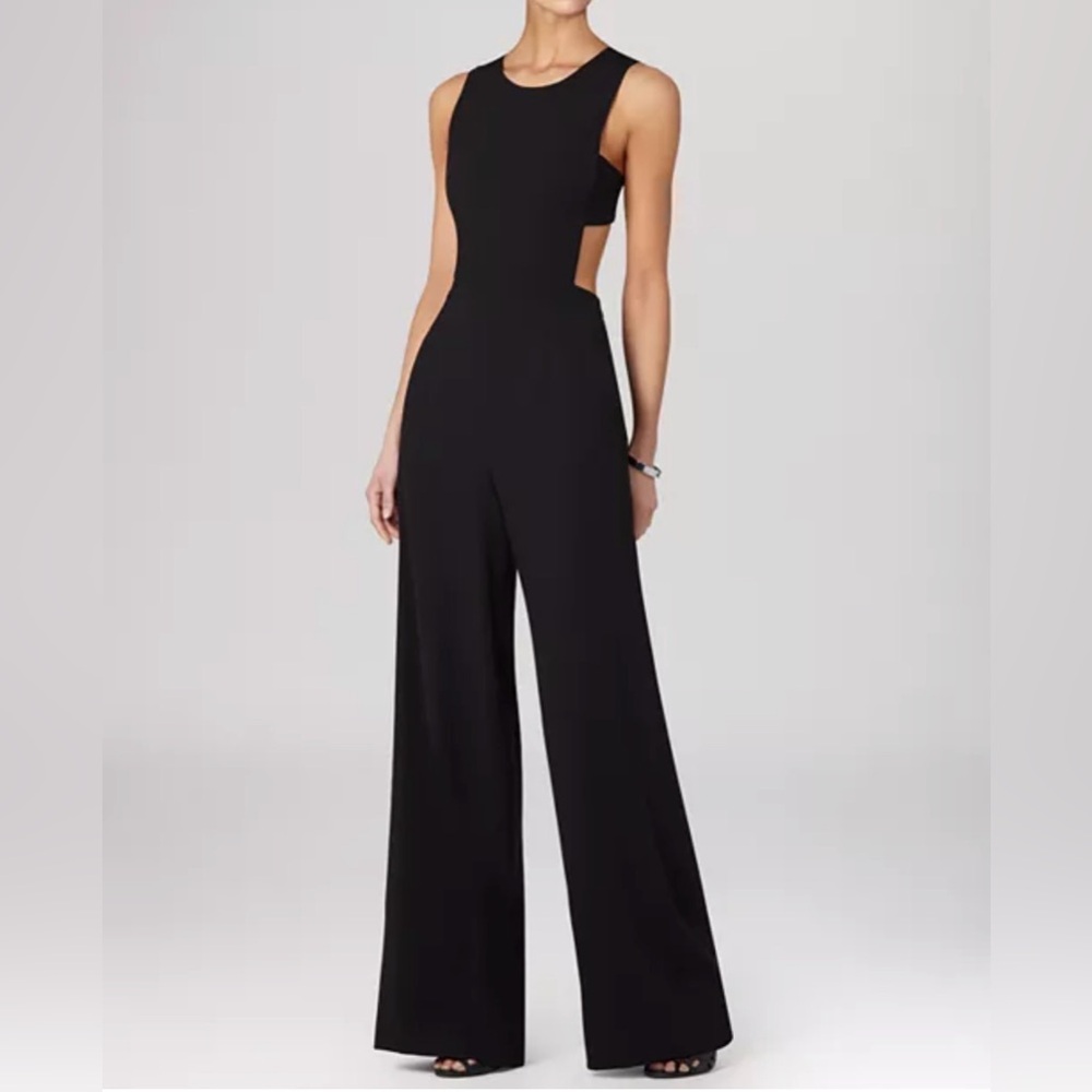 BCBGMAXAZRIA Black Open-Back Wide-Leg Jumpsuit (Size 2) – Elegant Evening